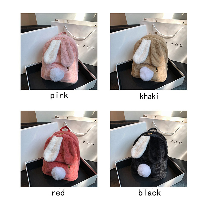 Custom Bunny Ear Fuzzy Backpack